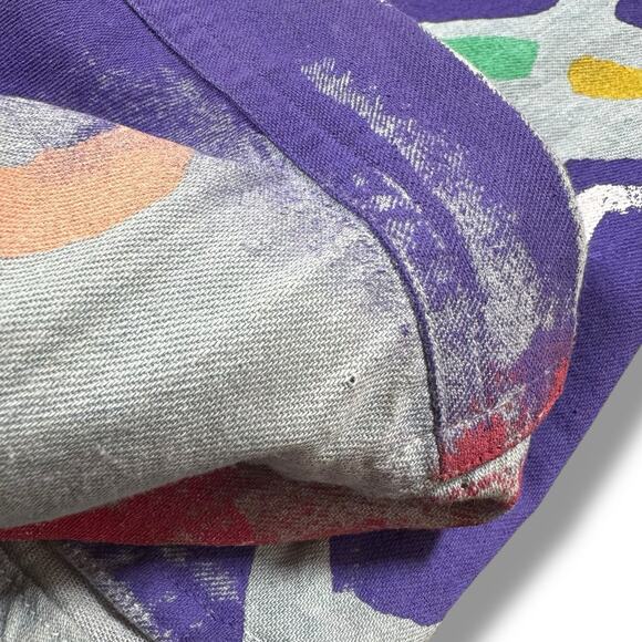 Vintage Kolorway USA Hand Painted Womens Shirt Medium All Over Print Jazz Art - Picture 5 of 7